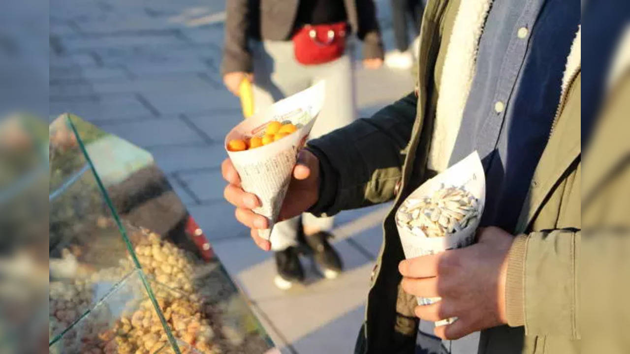 food wrapped in newspaper