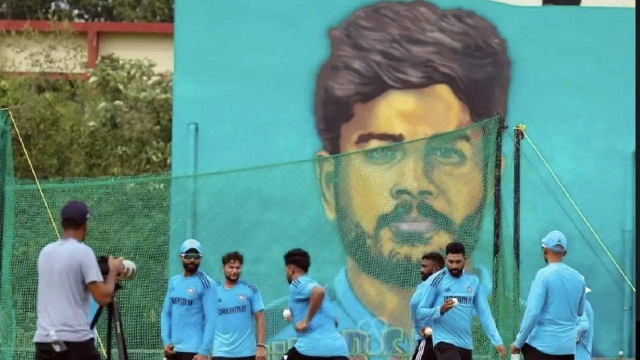 Team India Practices In Front Of Huge Sanju Samson Painting In Thiruvananthapuram, Pic Goes VIRAL