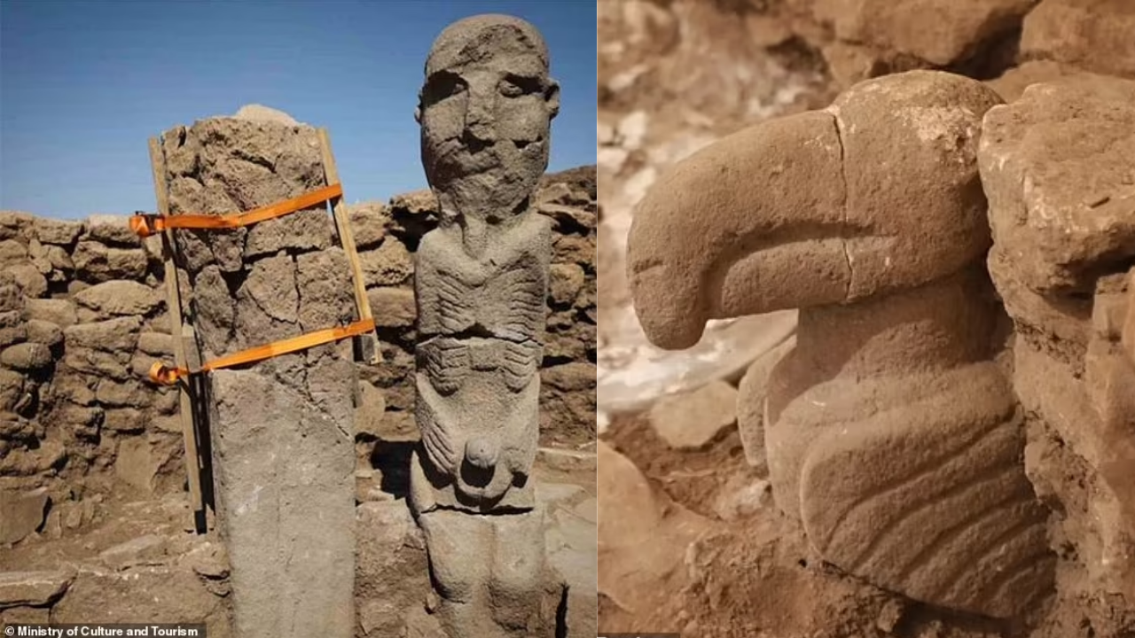 Sculpture of man holding his penis discovered in Turkey.