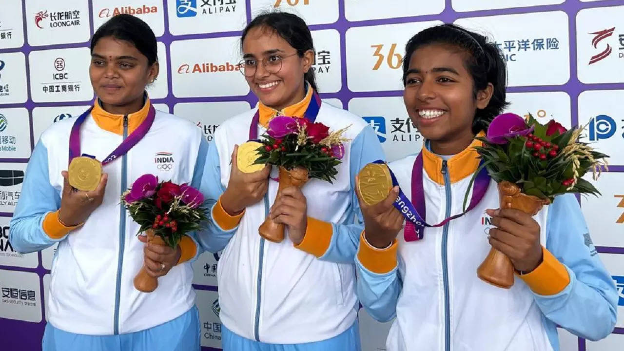 India Wins Gold In Archery Compound Women's Team Event