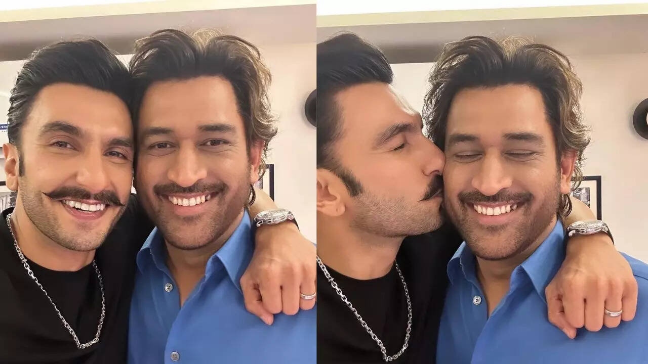 Ranveer Singh Goes 'Mera Mahi' As He Plants Kiss On MS Dhoni's Cheek