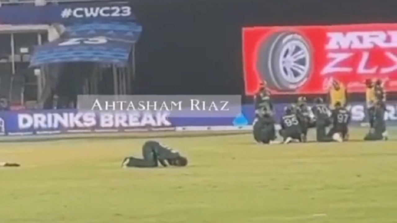 Mohammad Rizwan offers namaz during Pakistan-Netherlands ODI World Cup 2023 match