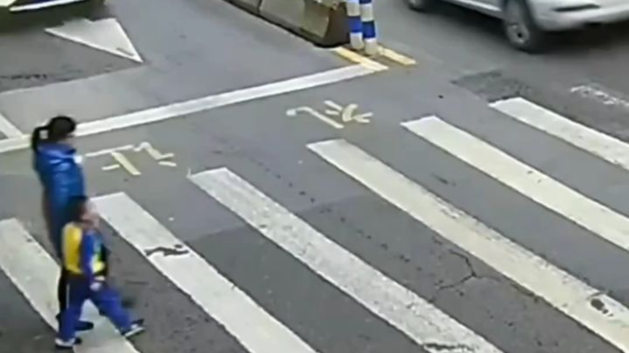 Little Boy Kicks Car That Hit His Mother