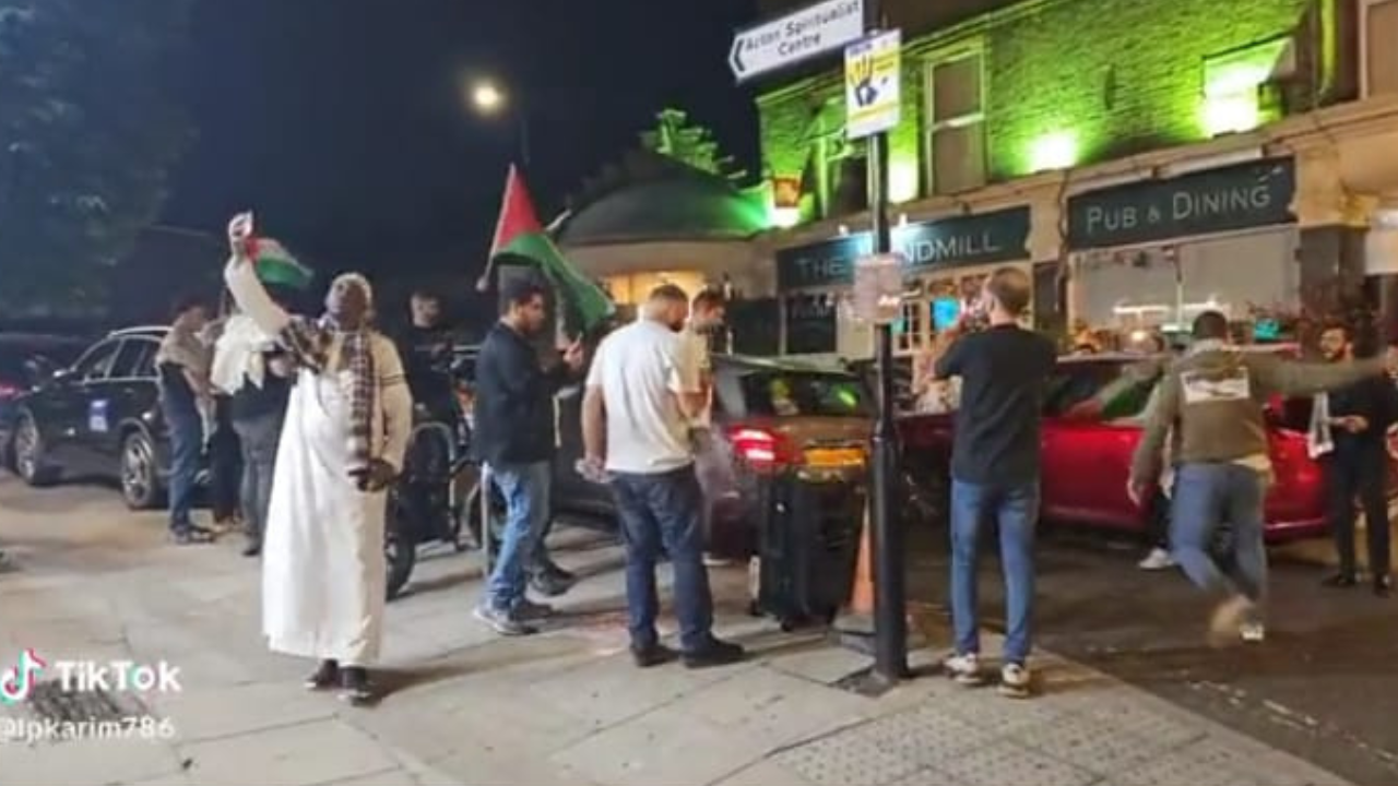 People in London celebrated Hamas' attack on Israel