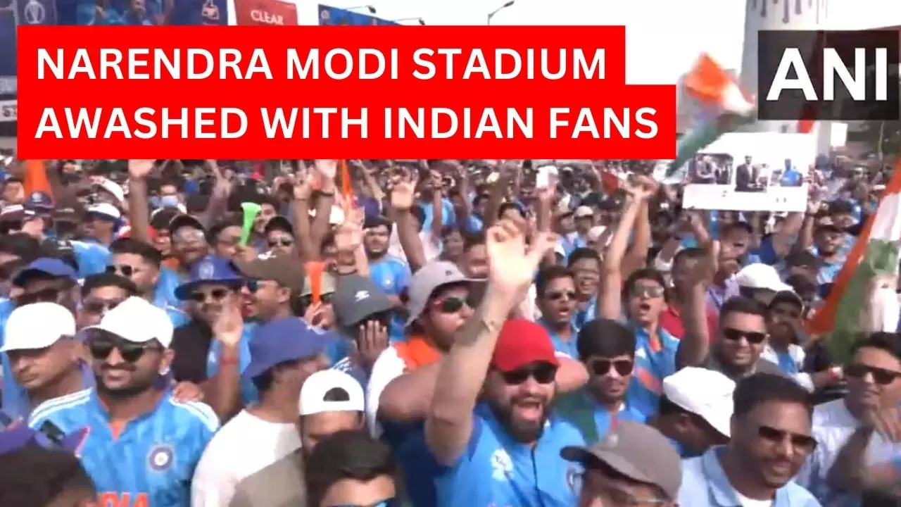 Indian fans at Narendra Modi Stadium in Ahmedabad