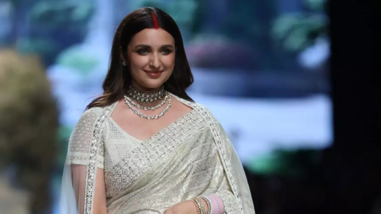 Parineeti walks the ramp at Lakme Fashion Week