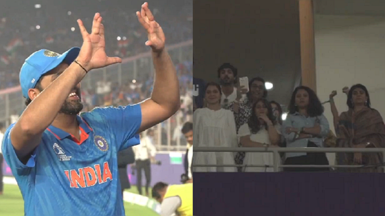 Rohit Sharma's fingers-crossed gesture for wife Ritika Sajdeh after India's win over Pakistan in ODI World Cup 2023 goes viral