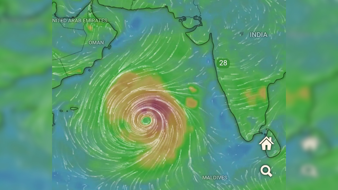 Cyclone Tej Brewing in Arabian Sea.