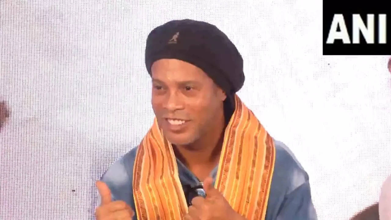 Brazilian football legend Ronaldinho in West Bengal's Kolkata