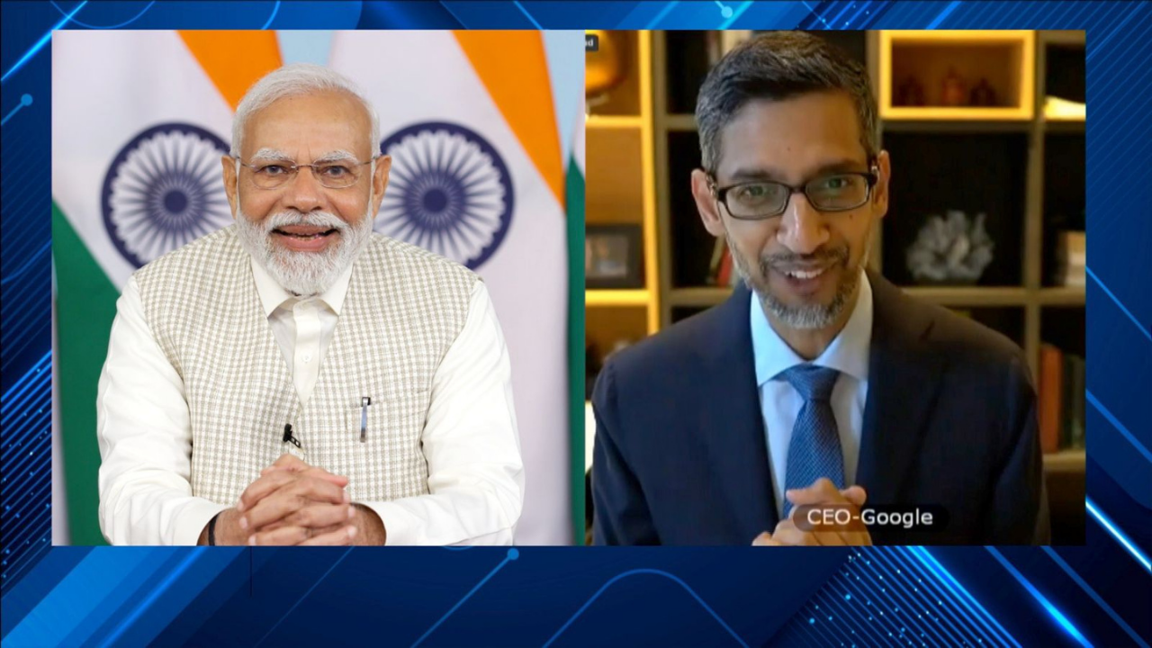 narendra modi, sundar pichai, google