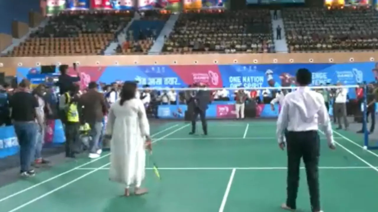 Goa CM Pramod Sawant plays Badminton - 1