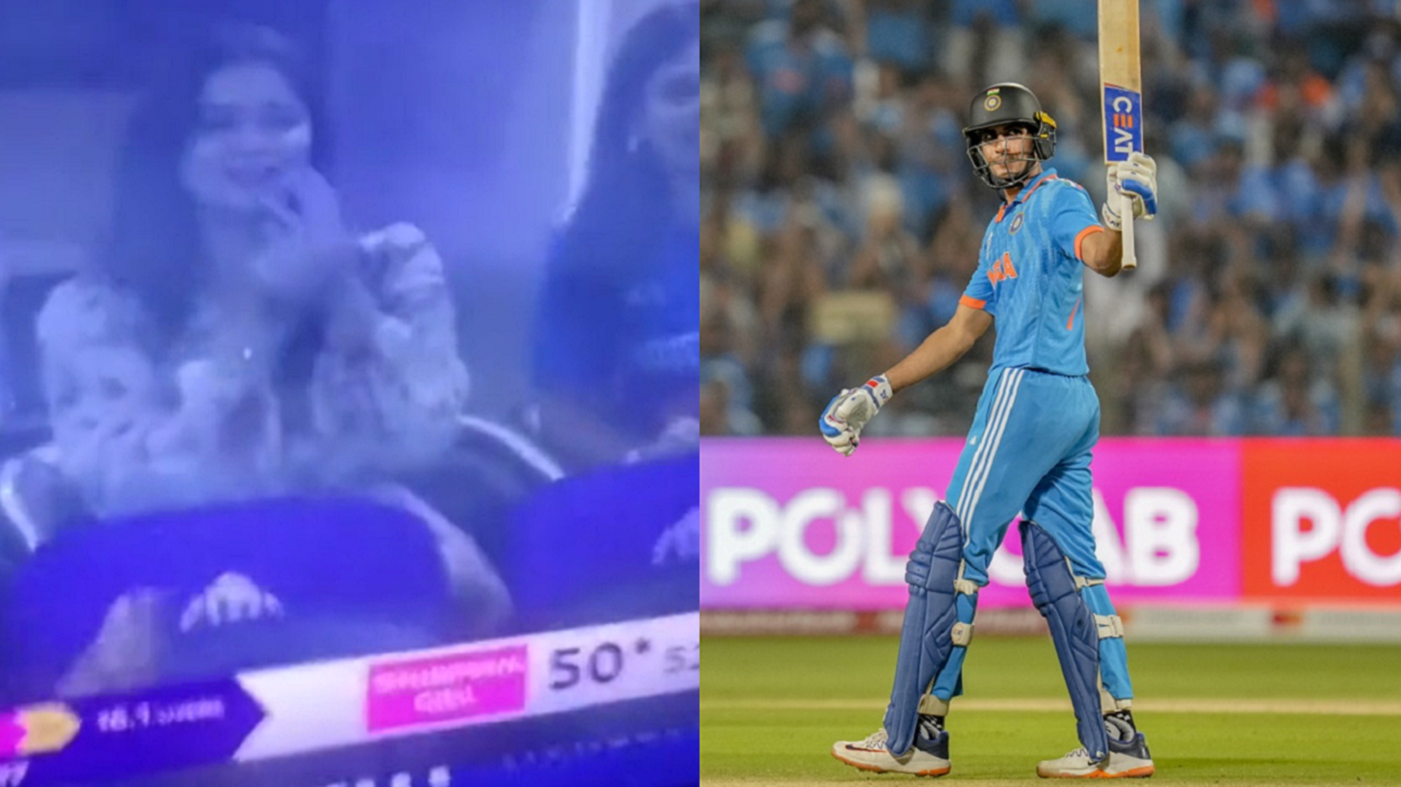 Video of Sara Tendulkar cheering for Shubman Gill after he completes his 50 against Bangladesh during ODI World Cup 2023 match goes viral