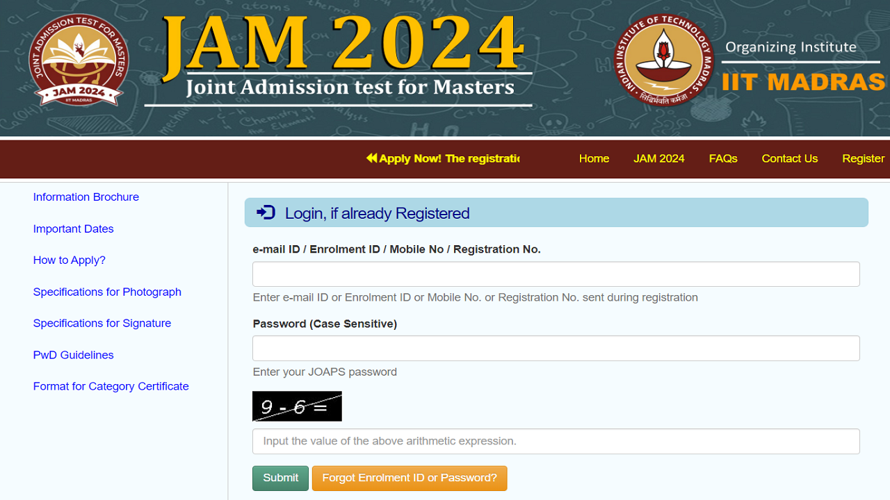 IIT JAM 2024 Application Form Last Date Extended till October 25, Apply on jam.iitm.ac.in