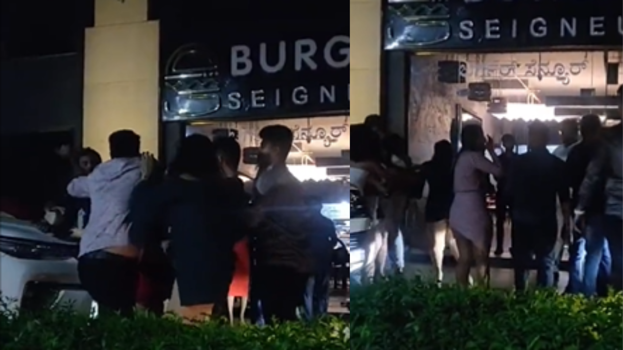 Ugly Brawl Between Two Groups at Bengaluru's Pub Leads to Total Chaos | Watch Video