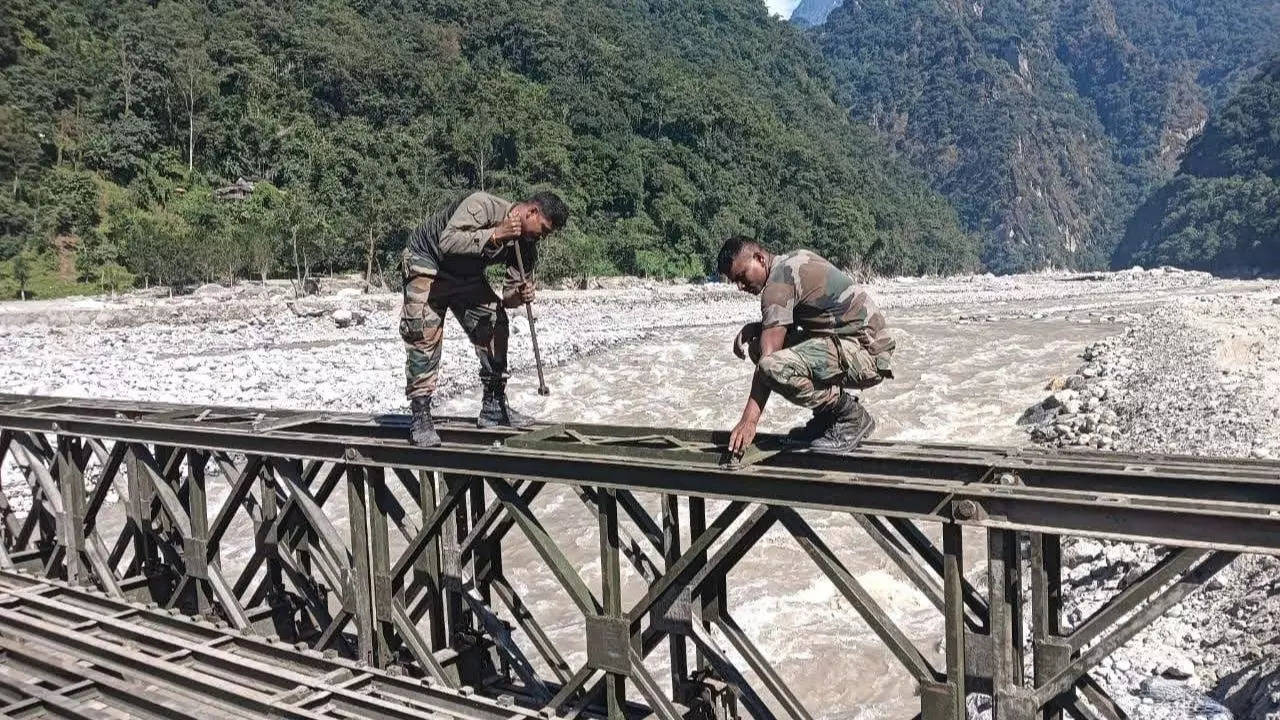 WATCH | Indian Army Builds 150-Foot Bridge; Brings Life Back To Flood-Hit North Sikkim