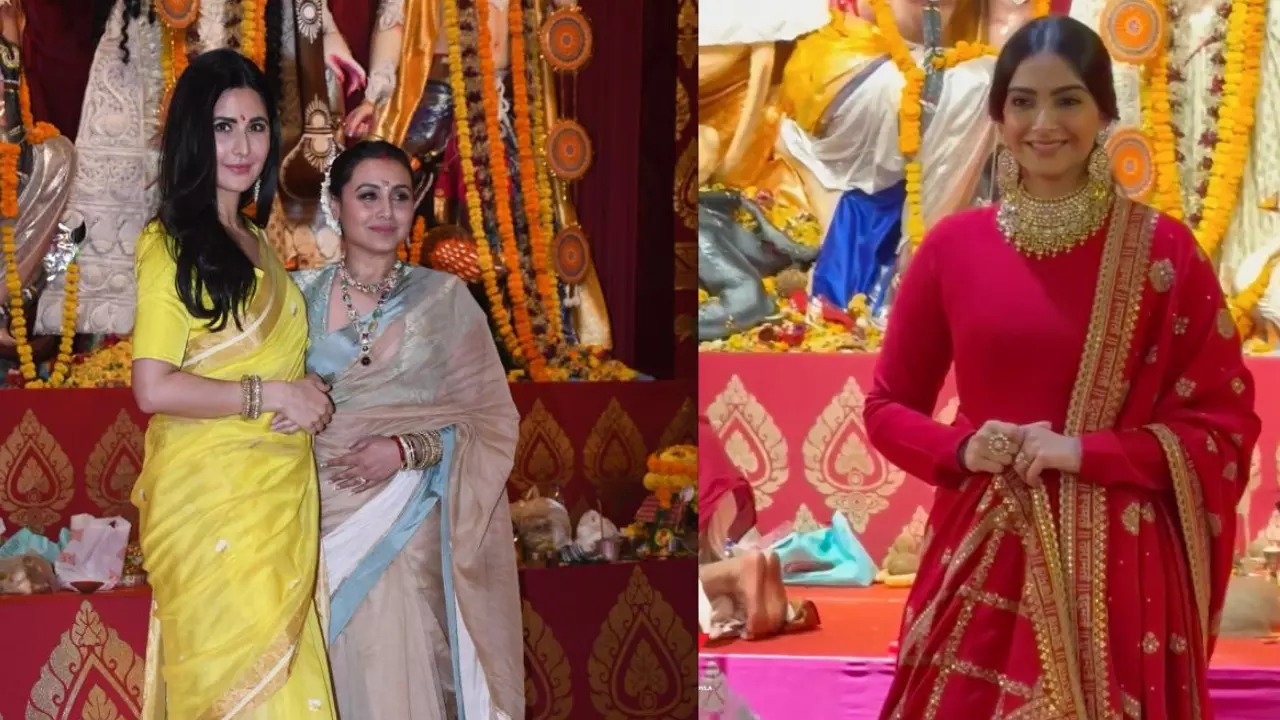 Rani, Kajol's Reunion To Katrina, Sonam's Glam Ethnic Outfits: Stars Celebrate Mahanavami At Durga Puja Pandal