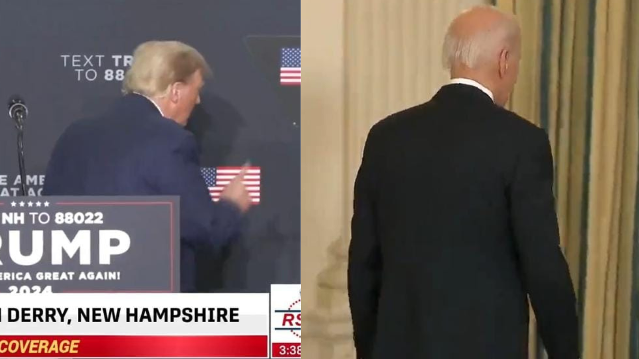 Trump mimics Biden