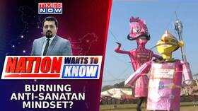 Effigies Of Sanatan Baiters In Delhi Lucknow Poster War On Hindu Festival Nation Wants To Know