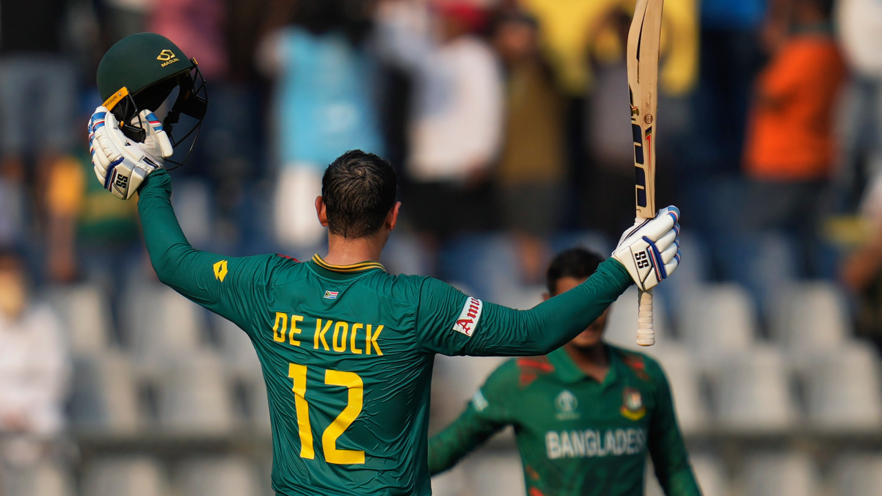 Quinton de Kock odi wc century bangladesh ap