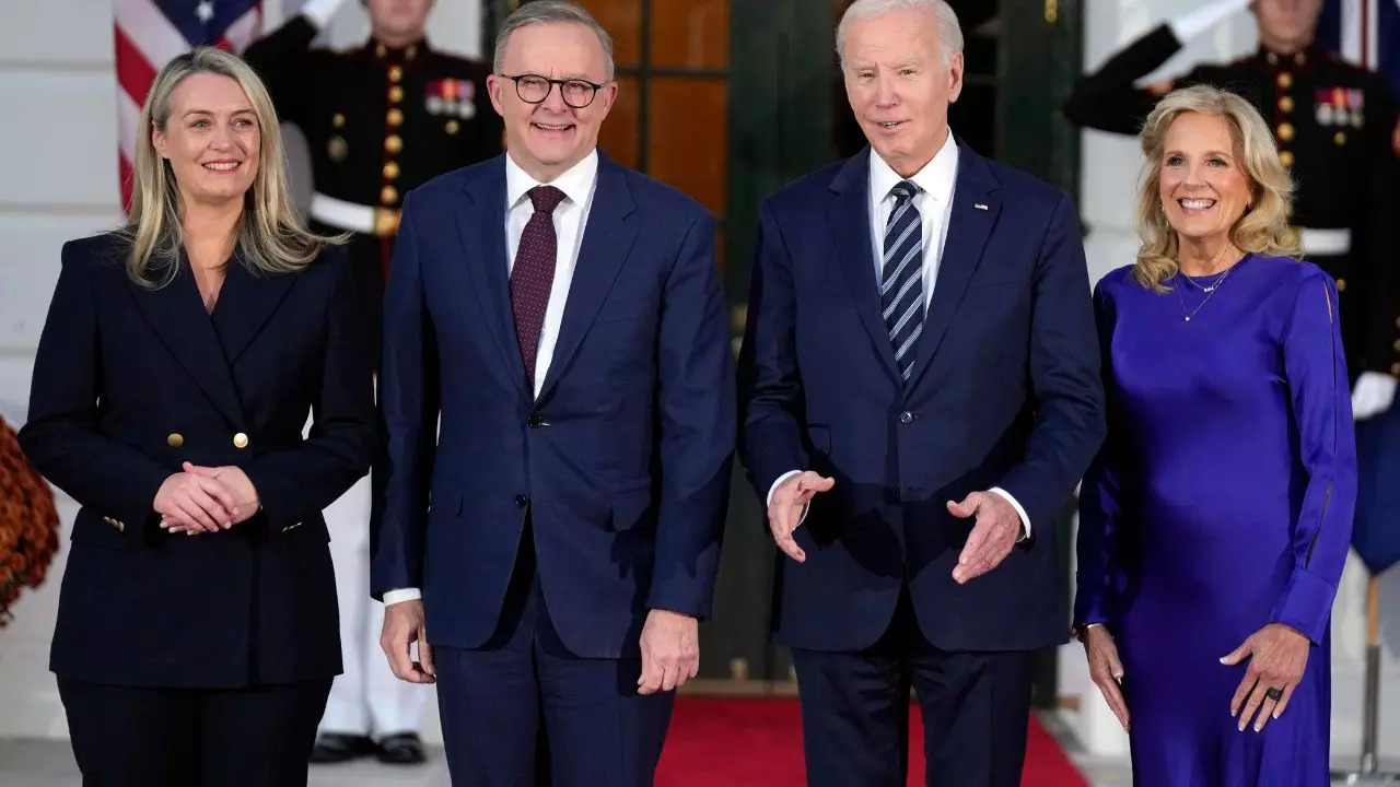 Joe Biden and Anthony Albanese With Their Wives