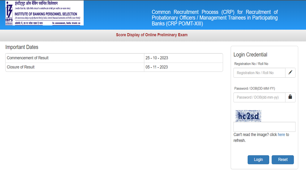 IBPS PO Scorecard 2023 Link Released on ibps.in, Download IBPS Prelims Scorecard Here