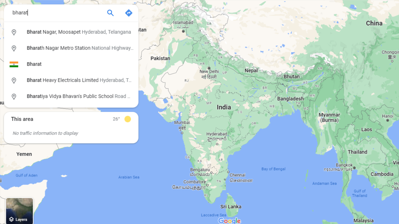 google maps, india, bharat