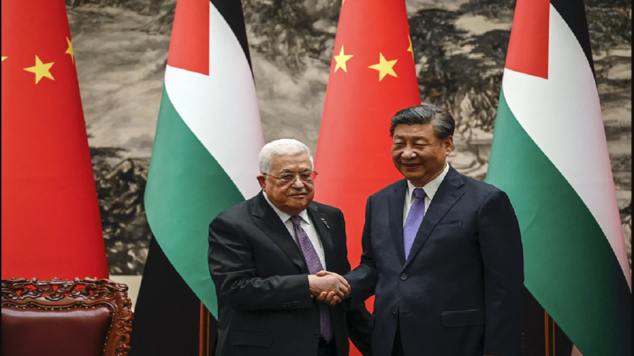 Xi Jinping with Palestine President