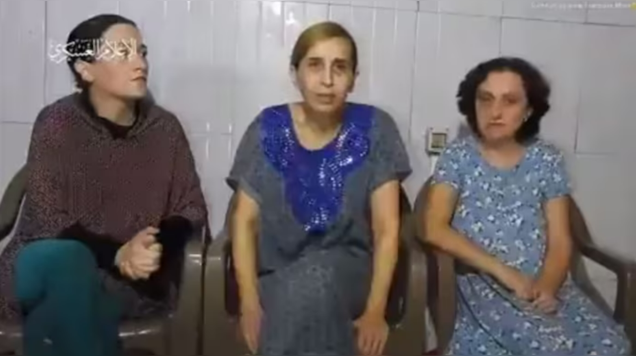 Hamas releases video of three women hostages. (Photo: X/Screengrab/@RonEng1ish)