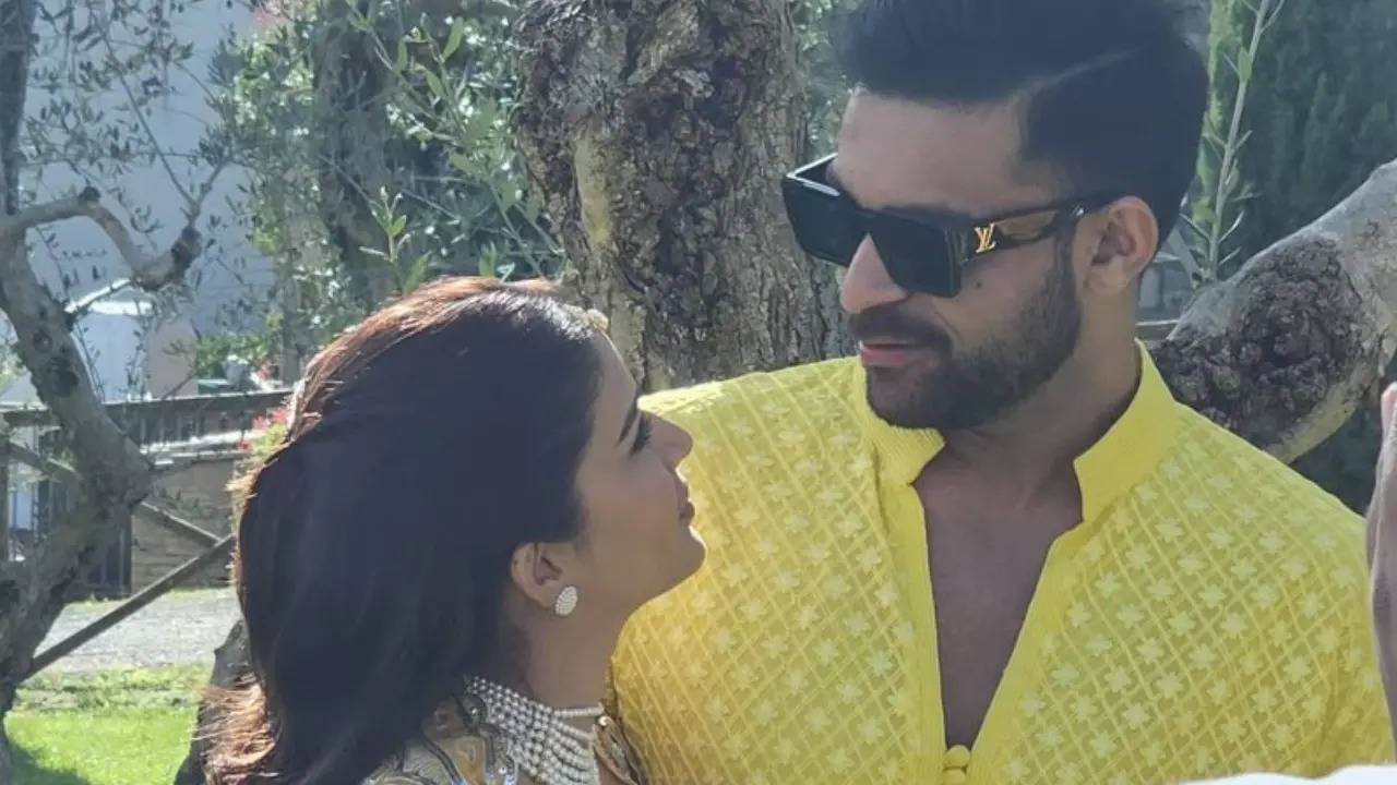 Varun Tej Can't Keep His Hands Off Lavanya Tripathi In Dreamy Haldi Ceremony, Cocktail Party Pics