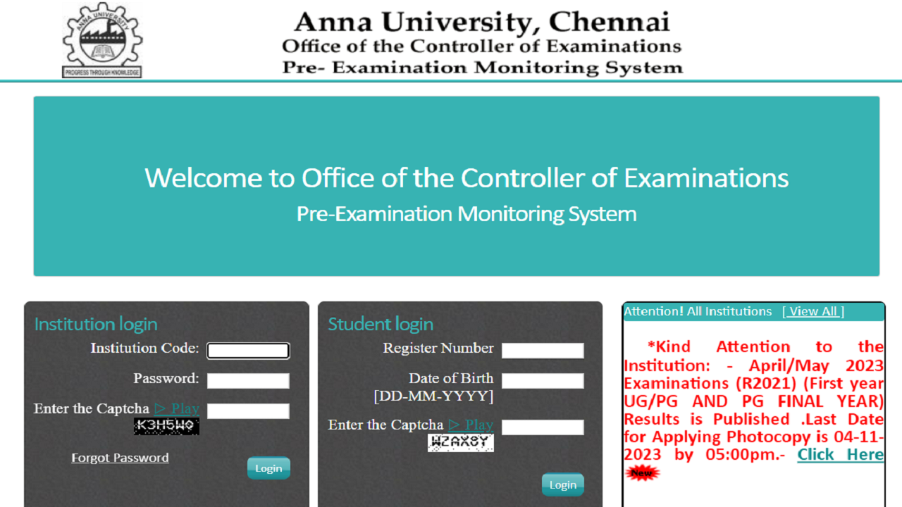 Anna University Results 2023 Released On Coe1.annauniv.edu, Direct Link ...