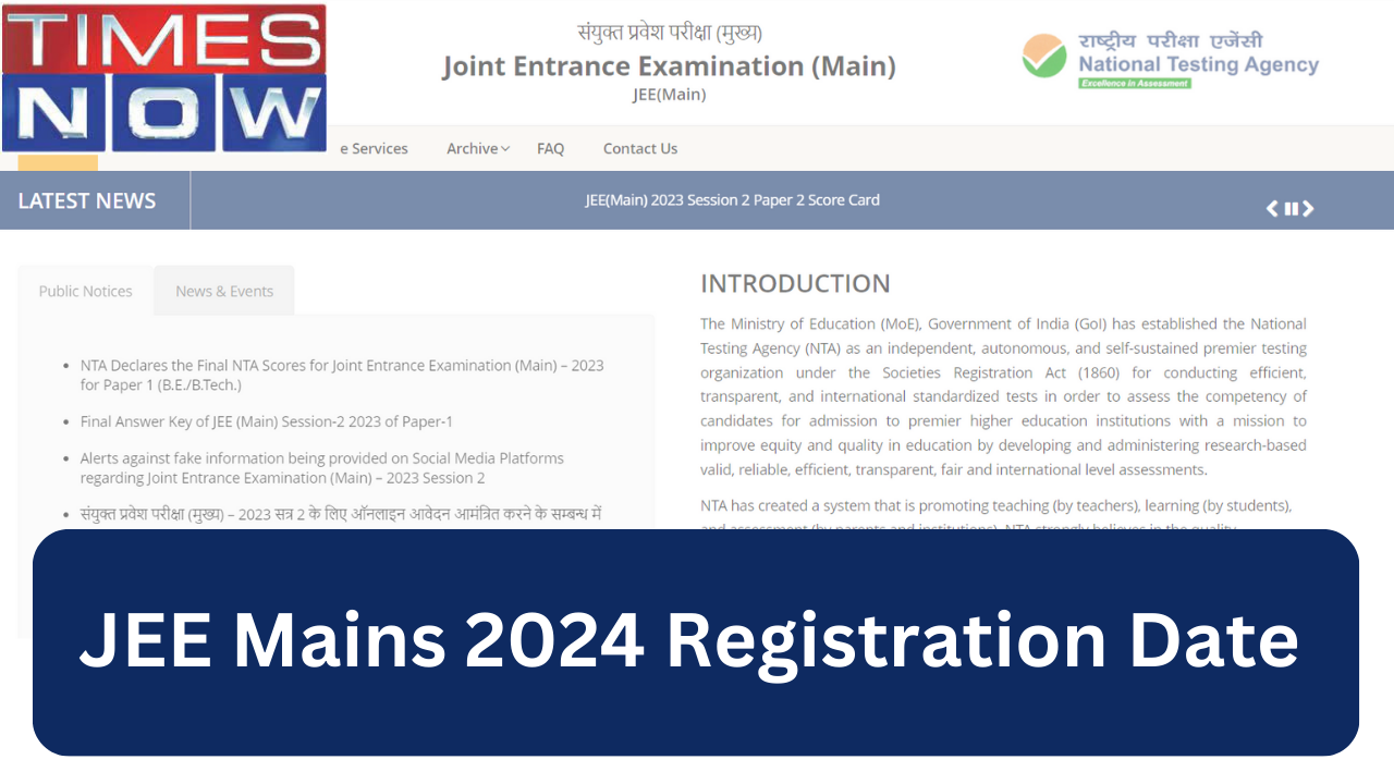 JEE Mains 2025 Registration Begins Today on jeemain.nta.nic.in, Exams