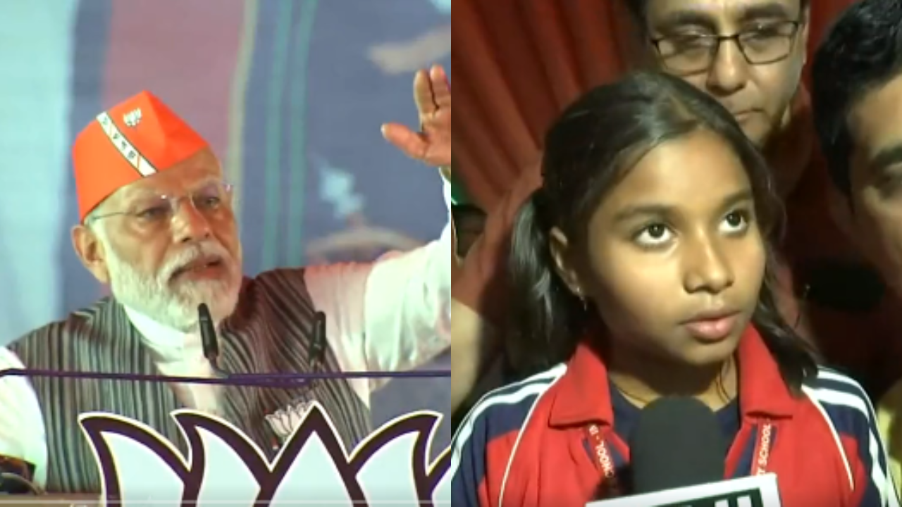I Will Write A Letter...': Young Girl Gifts A Painting To PM Modi In  Chhattisgarh | WATCH | India News, Times Now