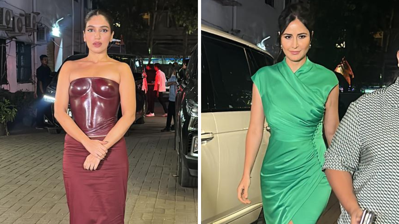 Katrina Kaif Stuns In Teal Gown, Bhumi Pednekar Goes Bold In Breast Plate  At Beauty Event In Mumbai. See PICS | Hindi News, Times Now