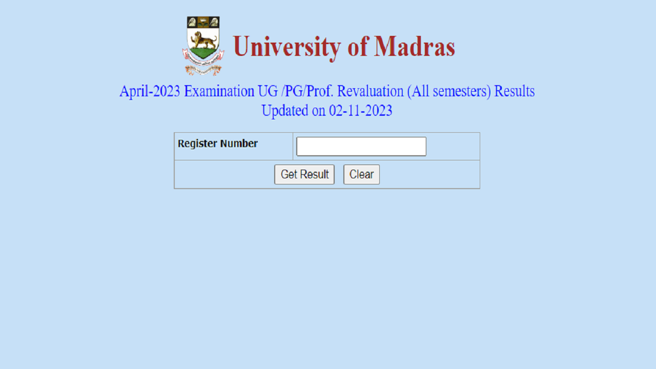 Madras University Revaluation Result 2023 Released on unom.ac.in, Link Here