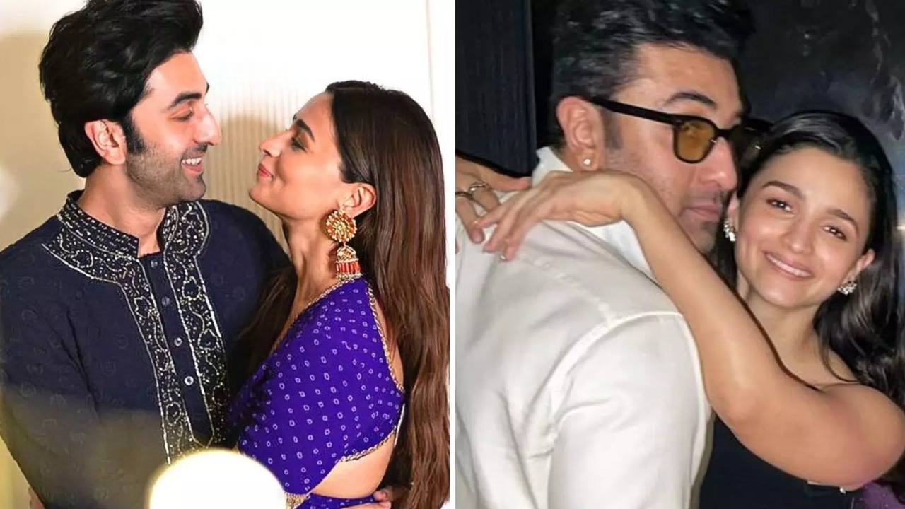 Alia, Ranbir pose for the camera at SRK's birthday bash