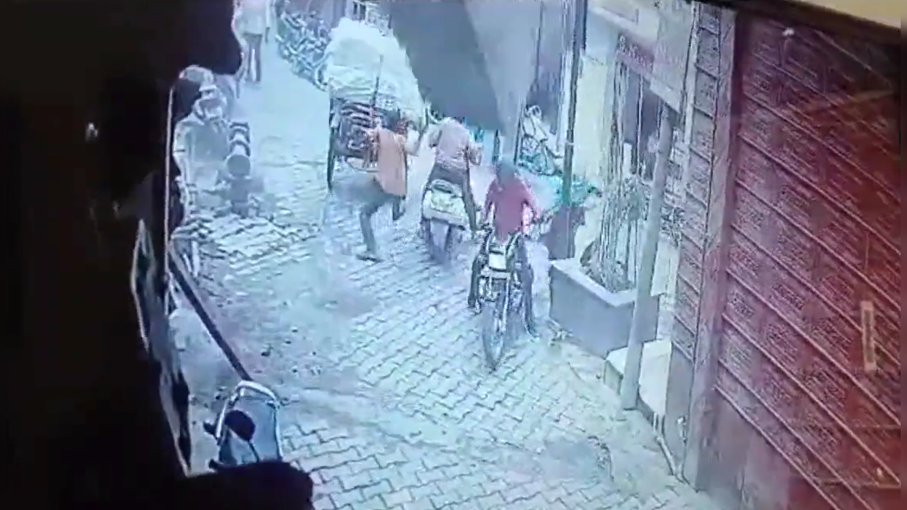 Freak Accident Panipat Balcony falls on Biker