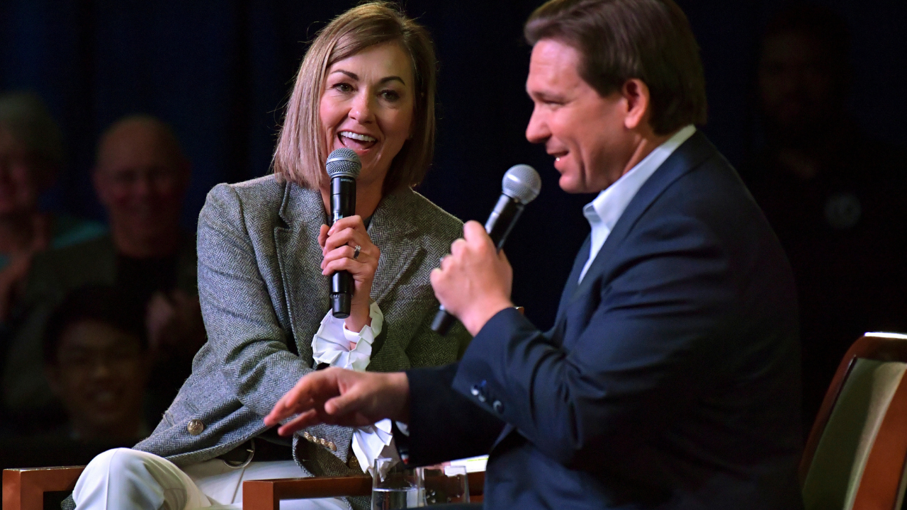 Iowa Gov Kim Reynolds And Ron DeSantis