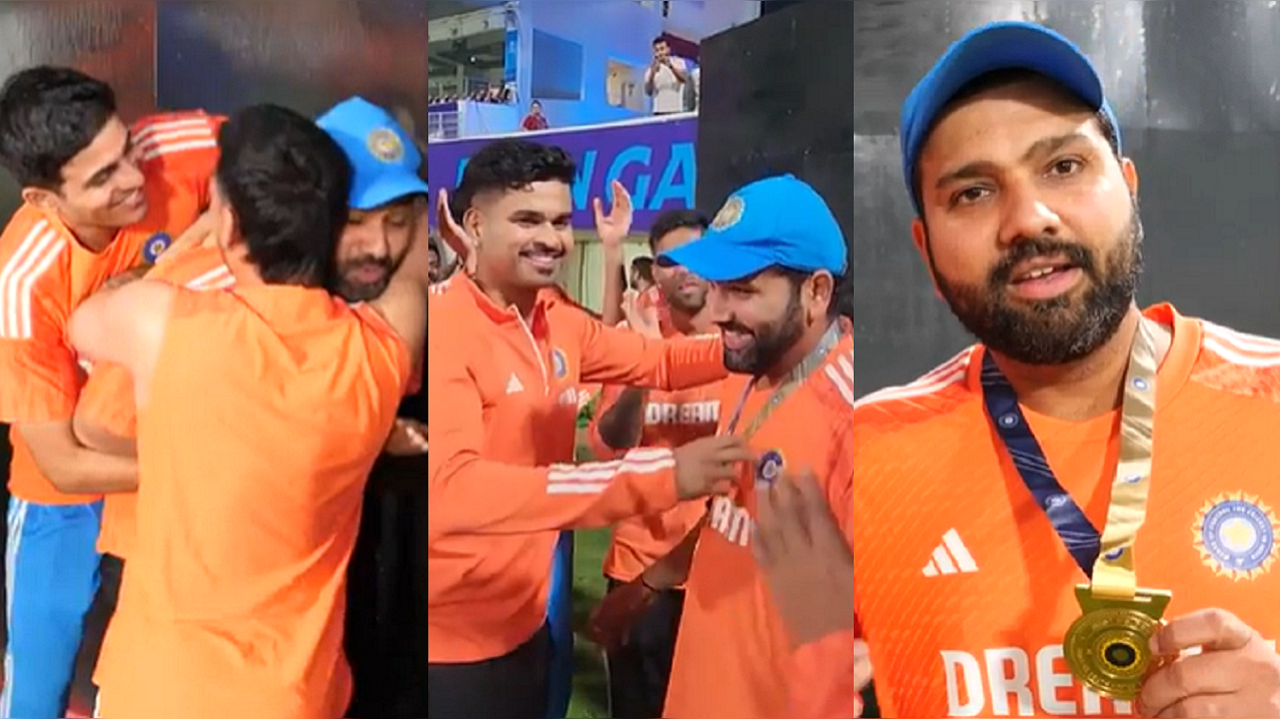 Shubman Gill, Ishan Kishan wild celebration after Rohit Sharma wins best fielder's medal goes viral