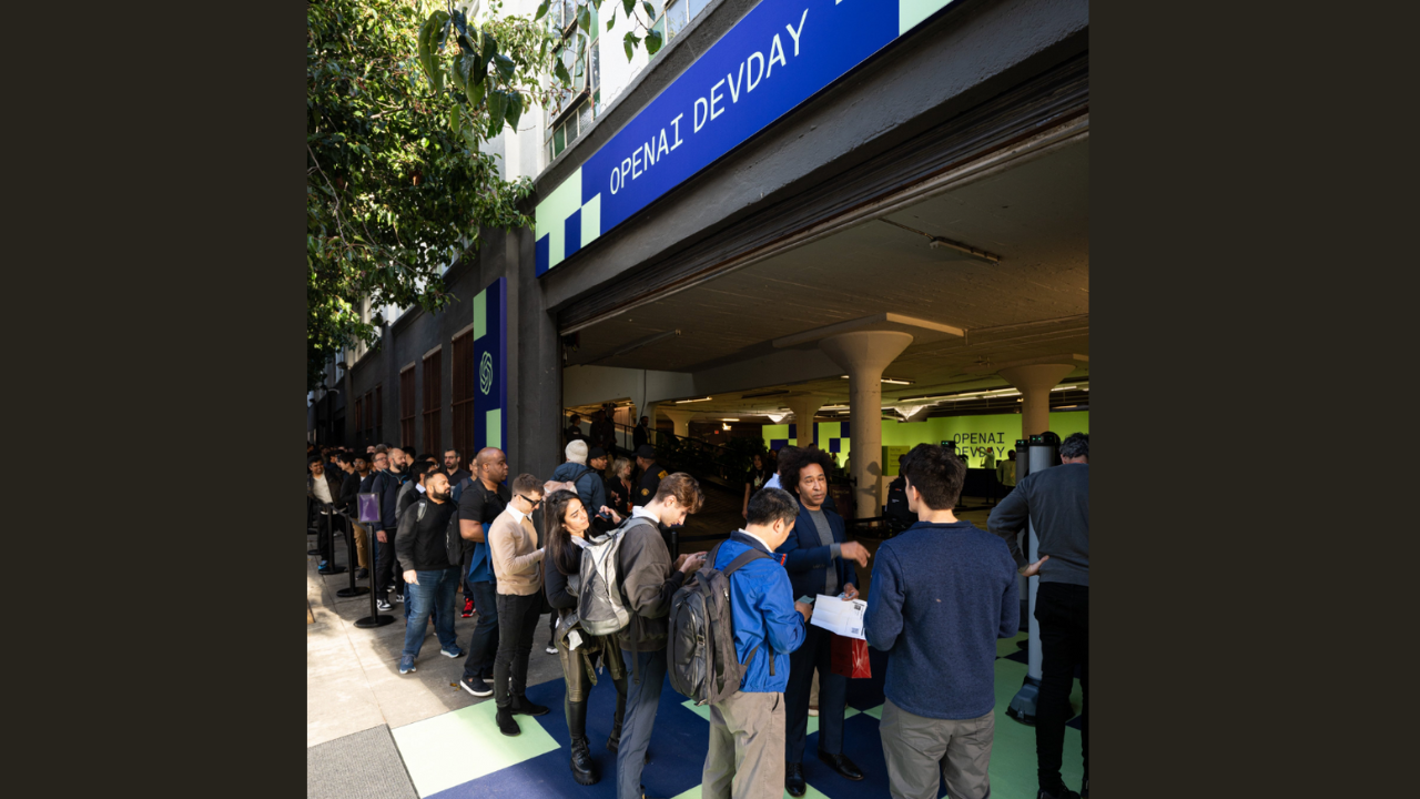 People Seen Lining Up For OpenAI's DevDay Conference