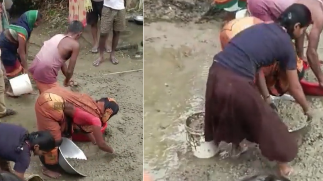 Viral Video Shows People Taking Home Cement.