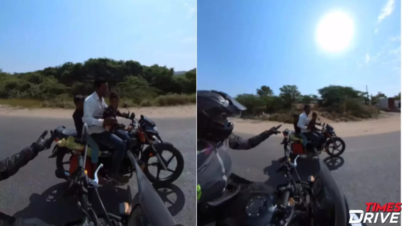 Man Lets Kid Steer The Bike While Enjoying A Beer On Ride, Clip Goes Viral