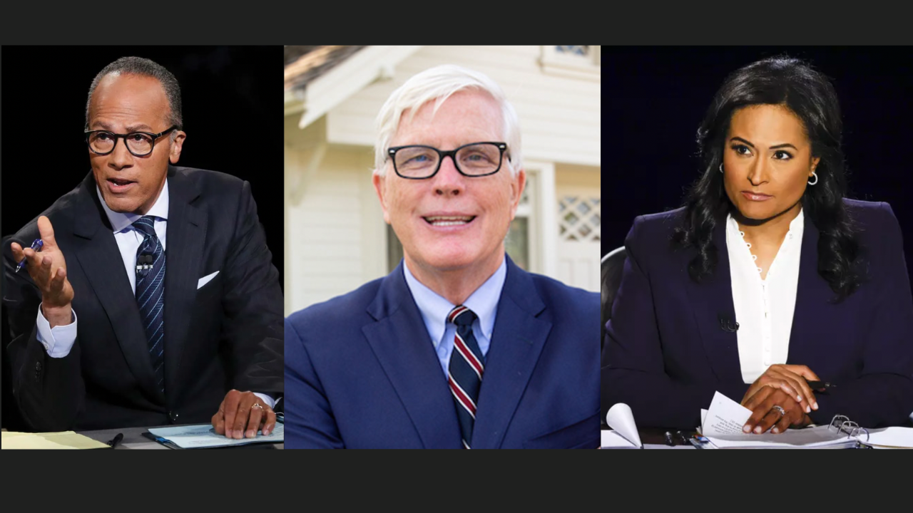 Lester Holt, Hugh Hewitt and Kristen Welker