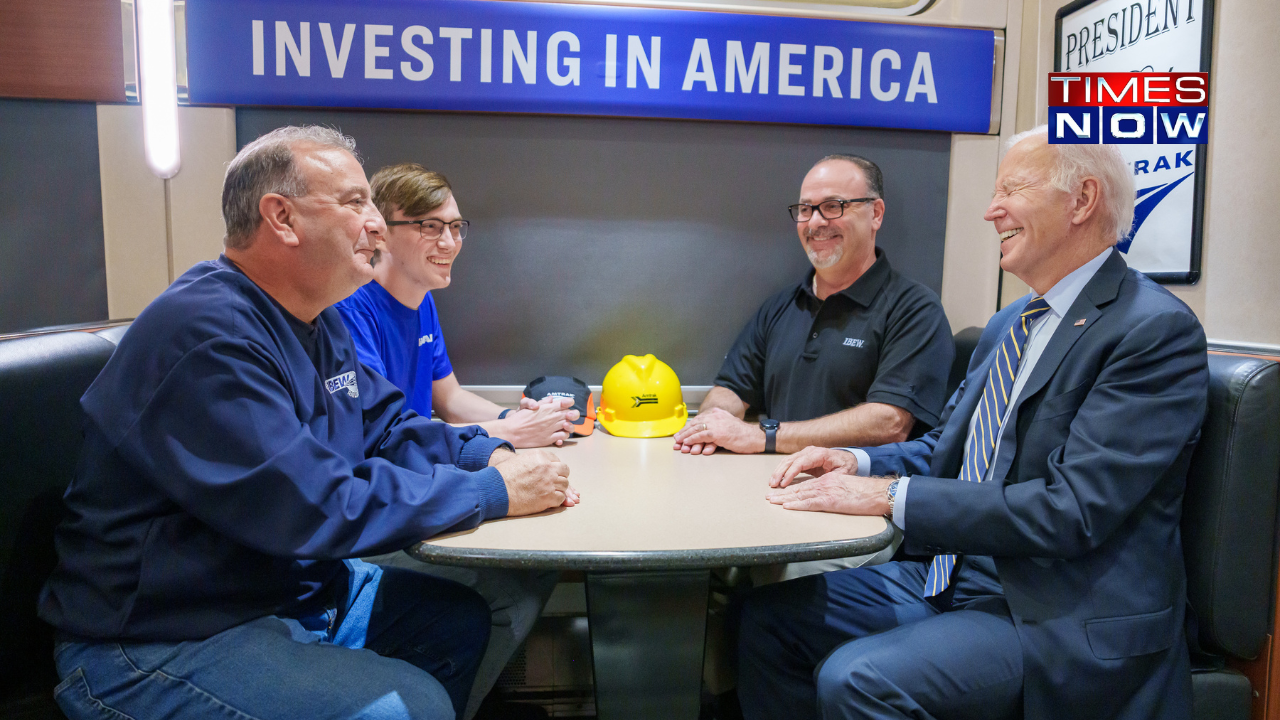 US President Joe Biden Travels To Reopening Of Stellantis Plant In Belvidere