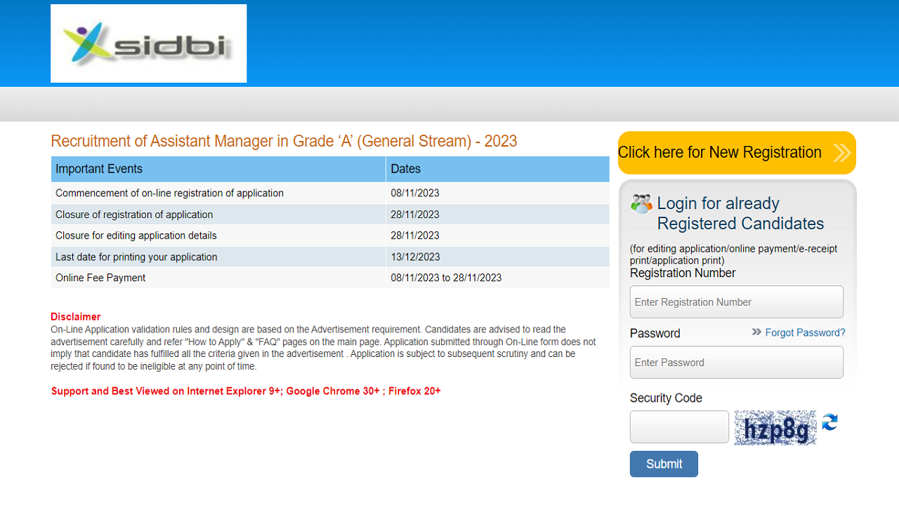 SIDBI Assistant Manager Notification 2023 PDF Out for 50 Grade A Posts, Apply Till Nov 28