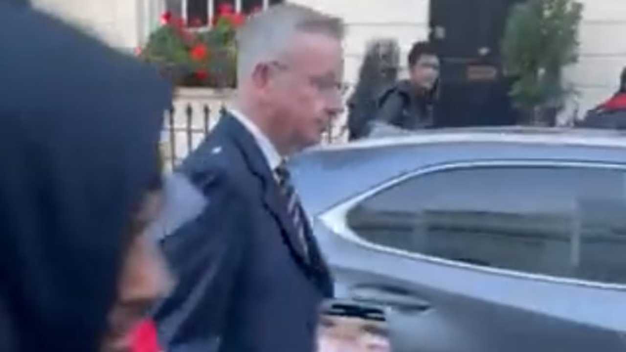 Michael Gove Chased By Pro-Palestine Protestors