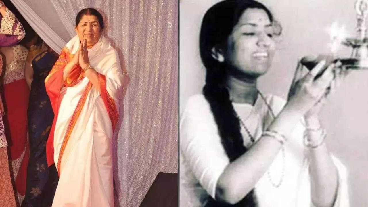 Lata Mangeshkar celebrating Diwali