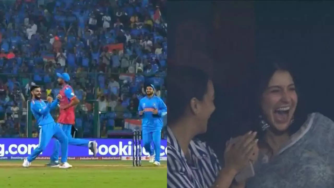 Virat Kohli Bags First World Cup Wicket, Anushka Sharma's Reaction Goes ...