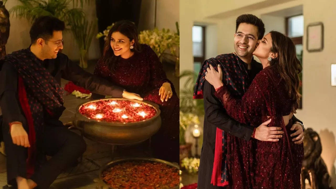 Parineeti, Raghav's First Diwali post wedding