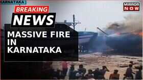 Breaking News Fire Erupts in Karnataka Engulfing 8 Boats Blaze Ignited by Firecrackers