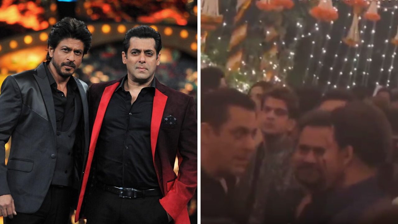 'Tiger' Salman Khan Looks Serious As He Chats With 'Pathaan' SRK At Arpita Khan's Diwali Party